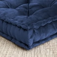 thumbnail image 2 of Sweet Home Collection Tufted Square Meditation Yoga Floor Pillow 20"x20", Navy - Single Pillow, 2 of 6