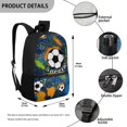 thumbnail image 5 of HUIACONG Soccer Print School Backpack for Boys Girls Age 6-18 K-12 Students Large Capacity Lightweight Water Resistant Bookbag for Back to School Travel Daily Use Gifting, 5 of 6