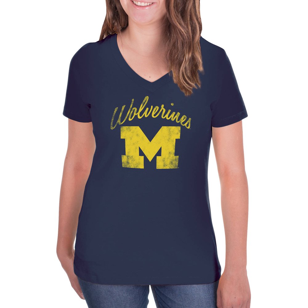 NCAA Michigan Wolverines Women's VNeck Tunic Cotton Tee Shirt