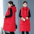 thumbnail image 5 of Gibobby Chaleco largo mujer, Chalecos casuales para mujer, chaleco largo y suave de longitud media, chaquetas de algodón de invierno, ligeras(Rojo,XG), 5 of 5