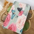 thumbnail image 4 of Yehwow Pink Rose Butterfly Rectangle Tablecloth 52x70 Inch Table Cover for Kitchen Dining Party Picnic Decor, 4 of 4