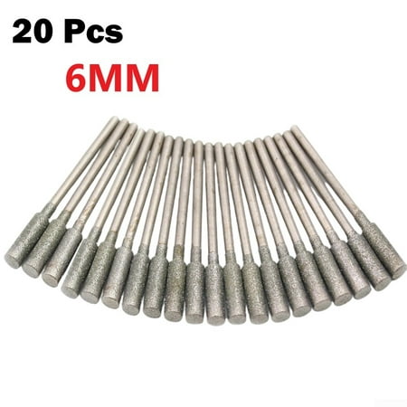 

20pcs 2.35mm shank Cyliner Diamond Grinding Burr Teeth Grinding Bit Carving Tool