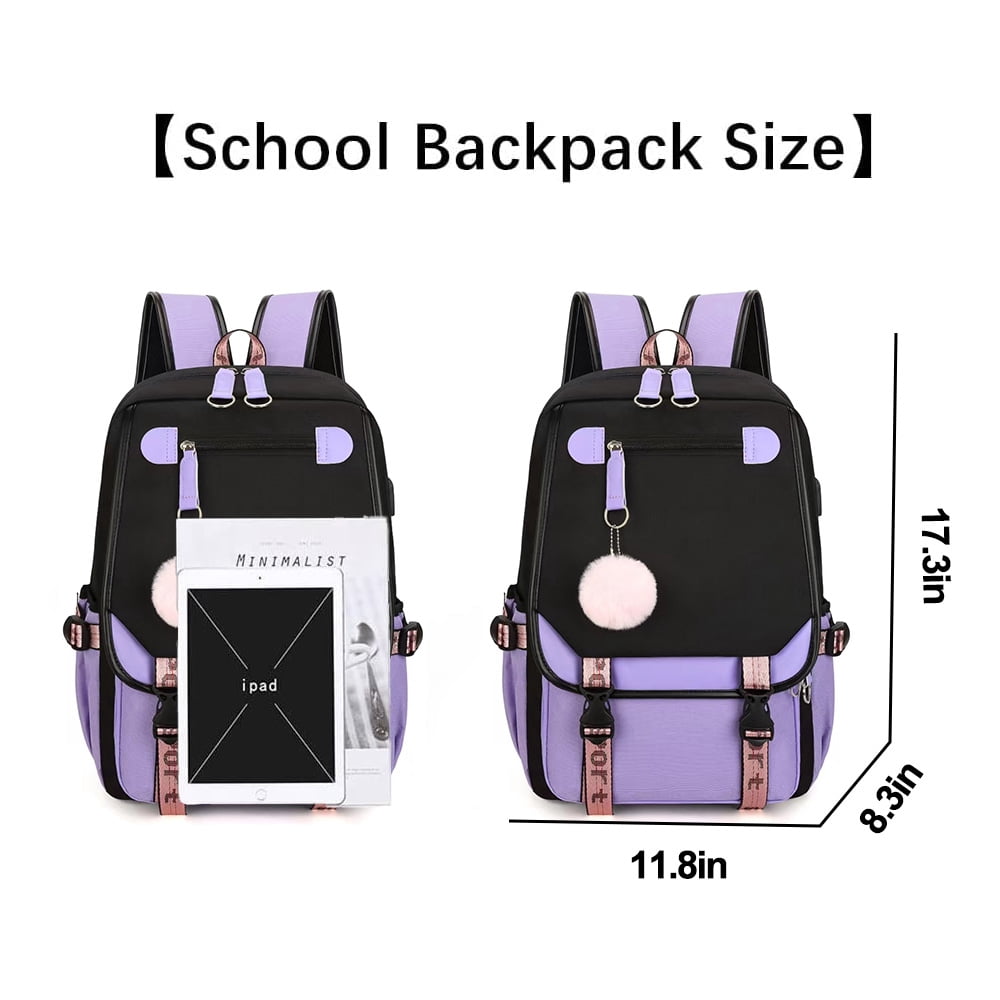 SANMADROLA School Backpack Bookbag, Heavy Duty Backpack 21L Schoolbag Bookbag with USB Charge Port