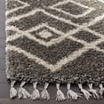 thumbnail image 3 of Safavieh Moroccan Fringe Janella Geometric Shag Area Rug, Gray/Cream, 5'3" x 7'6", 3 of 9