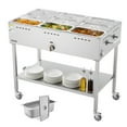 thumbnail image 1 of VEVOR Table Vapeur au Propane Commerciale à 9 Poêles Chauffe-Aliments d'Extérieur en Acier Inoxydable, 1 of 9
