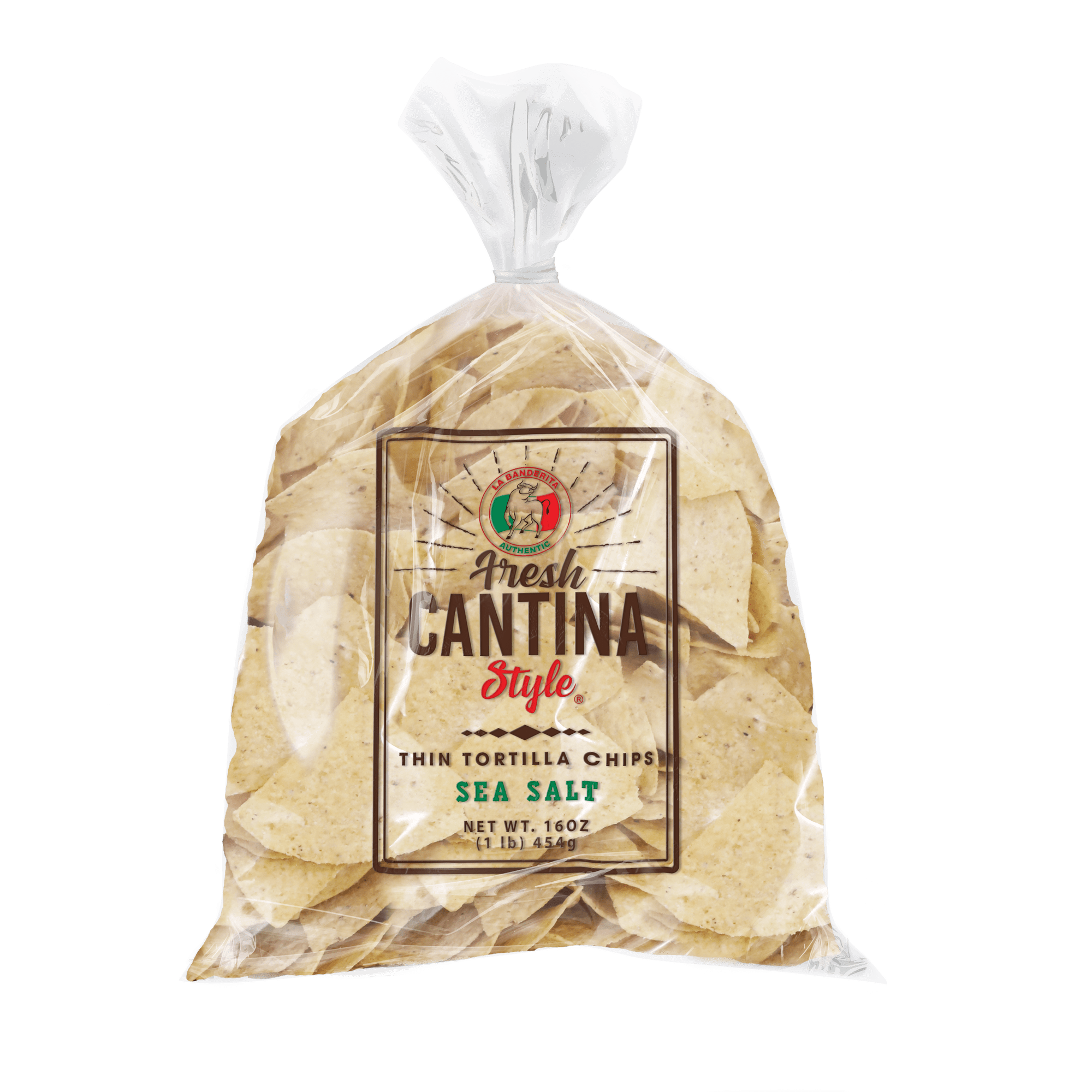 La Banderita Authentic Fresh Cantina Style Thin Tortilla Chips in Plastic Bag 16 oz