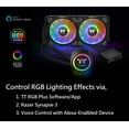 thumbnail image 2 of Thermaltake Floe DX 240mm Double Anneau LED 16.8 Millions de Couleurs Logiciel Activé (TT RGB Plus/Alexa/Razer Chroma) AMD (AM5/AM4)/Intel (LGA 2066/1200) Refroidisseur Liquide AIO CPU CL-W255-PL12SW-B, 2 of 4