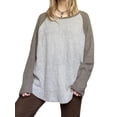 thumbnail image 2 of Franhais Women's Spring Autumn Casual Tops Long Sleeve Round Neck Contrast Color T-shirts, 2 of 4