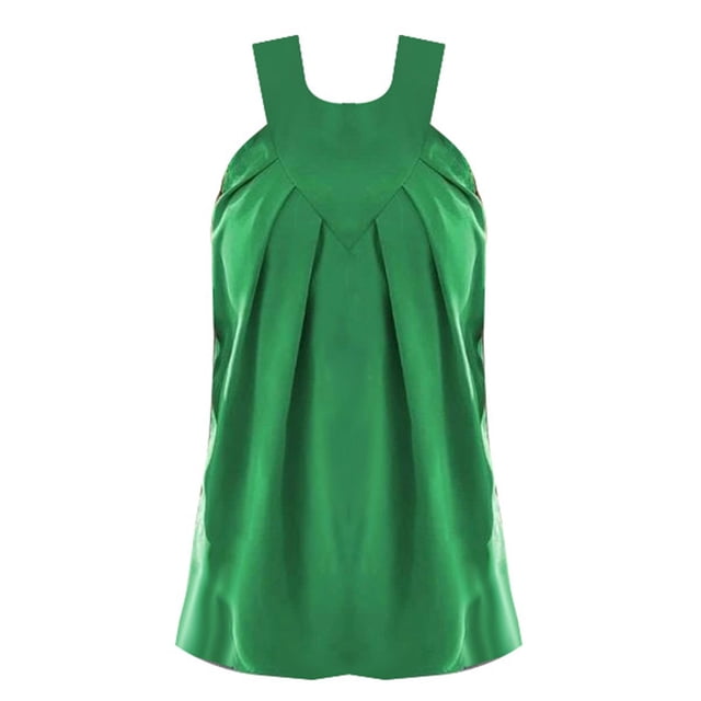 Gibobby Verano Tops camisola plisada Color sólido chaleco sin mangas para mujer(Verde,CH)