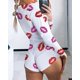 thumbnail image 1 of Hirigin-monos estampados para mujer, ropa de dormir Sexy con cuello en V, pijamas de manga larga, monos cortos ajustados, pijama, 1 of 4