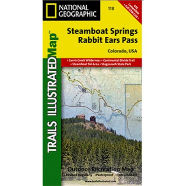 National Geographic TI00000118 Map Of Steamboat Springs-Rabbit Ears Pass - Colorado