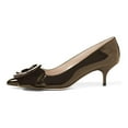 thumbnail image 4 of YDN Women's Pointed Toe Pumps Low Kitten Heels Slip On Buckle Style Basic Dress Shoes for Party Daily Office Prom Size 8 Chocolate, 4 of 6