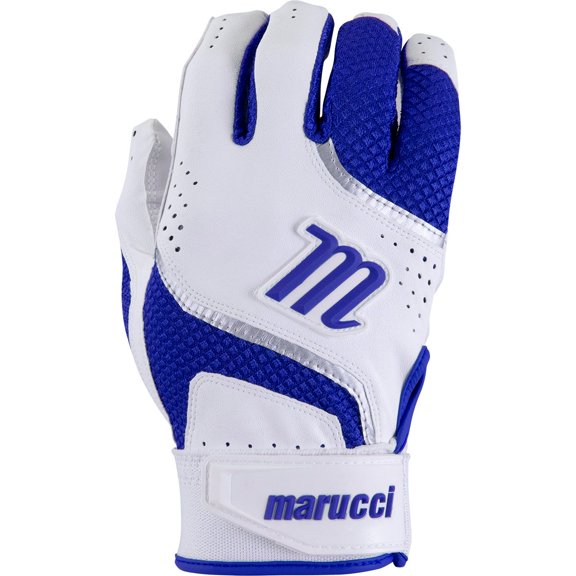 Marucci Adult Code Baseball Batting Gloves White/Royal Large