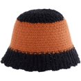 thumbnail image 4 of CoCopeaunts Women Bucket Hat Winter Fashion Two-Color Splicing Girl Knit Hat Warm Trendy Foldable Warm Comfortable Crochet Caps, 4 of 8