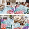thumbnail image 5 of Coastal Coral Area Rugs 8'x10', Washable Small Throw Rugs for Living Room Patio, Summer Underwater Seaweed Starfish Ombre Blue Indoor Outdoor Rug Non-Slip Low Pile Carpet Runner Reversible Floor Mats, 5 of 8