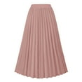 thumbnail image 6 of Women's Solid Pleated Maxi Skirt - Elegant, Elastic Waist, Midi Length, Polyester, 6 of 6