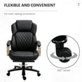 thumbnail image 2 of Brown Desk Chair With Adjustable Height, Wide Seat For Big And Tall People Office Seat, Swivel Wheels & Diamond Stitching In, 2 of 5