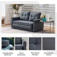 Erommy Modern Sofa Bed Upholstered Fabric Loveseat Sofa Folding Gary