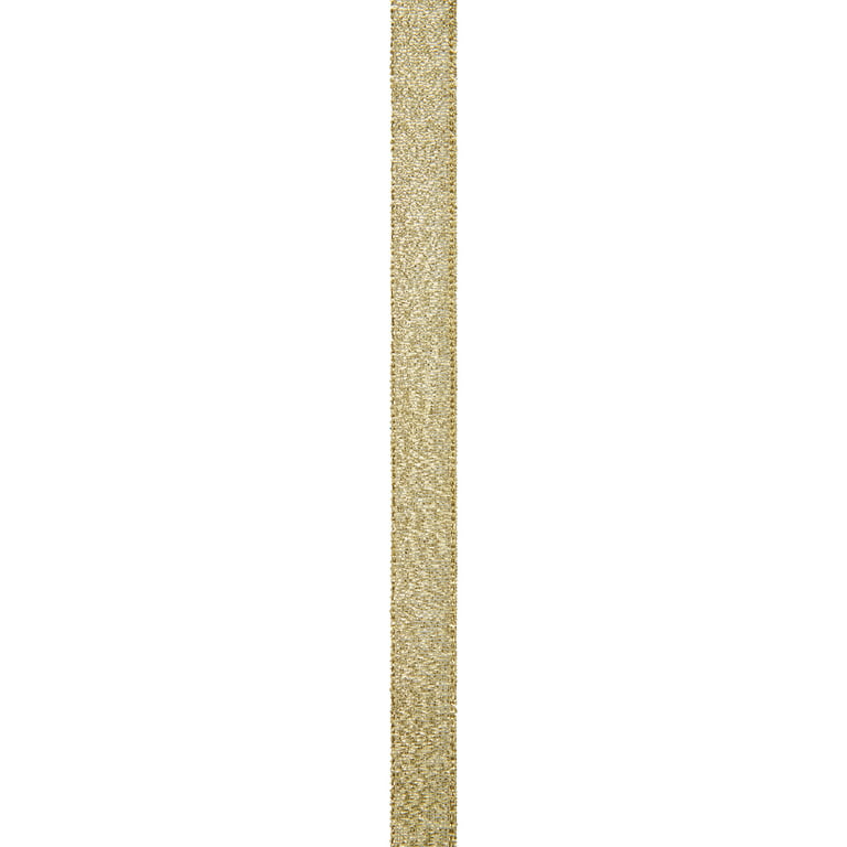 1 Wired Champagne Gold Metallic Sheen Fabric Decorative Ribbon - 12 Feet