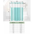 thumbnail image 6 of No Hook Shower Curtain with Snap in Liner, Farmhouse Teal White Stripe Hotel Shower Curtains for Bathroom, Washable Shower Curtain Liner Set with Mesh Top Window, 72"x96", 6 of 6