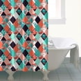 thumbnail image 4 of Orange Green White Checkerboard Checkered Pattern Shower Curtain 84"x72" ,Bathroom Decorative Shower Curtains Set with 12 Hooks,Modern Waterproof Washable Shower Curtain, 4 of 6