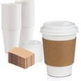 thumbnail image 1 of SHSLING 50 X 16oz Paper Coffee Cups With 50 White Lids And 50 Sleeves, Disposable Coffee Cups For Hot And Cold Drinks, 1 of 3