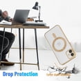 thumbnail image 5 of Magnetic for iPhone 12 Case,Electroplated Clear Slim iPhone 12 (6.1 inch) Phone Case with Camera Protection,Shockproof iPhone 12 (6.1 inch) Case Compatible with MagSafe, Gold Edge, 5 of 13
