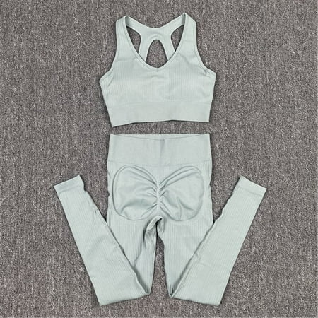 

Women Yoga Set Gym Clothing Sportswear Fitness Long Sleeve Crop Top Bra Seamless Leggings Solid Workout Tracksuits Sports Suit