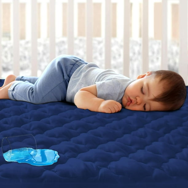 Protector de colchón para cuna, impermeable y silencioso, protector de colchón para cuna, agradable para la piel, transpirable y lavable a máquina, 100% absorbente, protector de colchón para cuna para