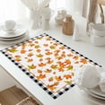 thumbnail image 5 of Thanksgiving Orange Placemats Set of 6 Maple Leaf Vintage Farm Black Plaid Heat Insulated Linen Place Mats, Washable Stain-Proof Table Mats for Dining Tables Holiday Decor 13x19inch, 5 of 9