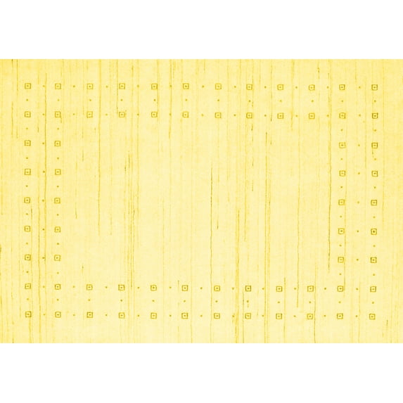Ahgly Company Indoor Rectangle Solid Yellow Modern Area Rugs, 6' x 9'