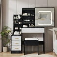 thumbnail image 1 of QinaQin Bedroom Dressing Table with Led Mirror, 4 Drawers, Charging Port and 3-Color Adjustable Lighting, 1 of 7