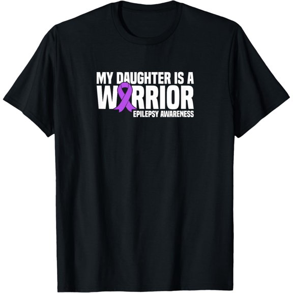 Playful Comfort Tee - My Daughter is a Warrior Purple Ribbon Epilepsy Awareness T-Shirt