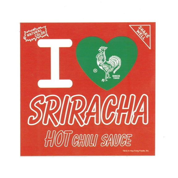 I Heart Sriracha Hot Sauce Sticker