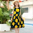 thumbnail image 2 of WRKEKC Dresses for Girls Flutter Sleeve Ombre Floral Print Pleated Fabric Waist Tie Swing Casual Summer Dress For Girls 3-10 Years, 2 of 5