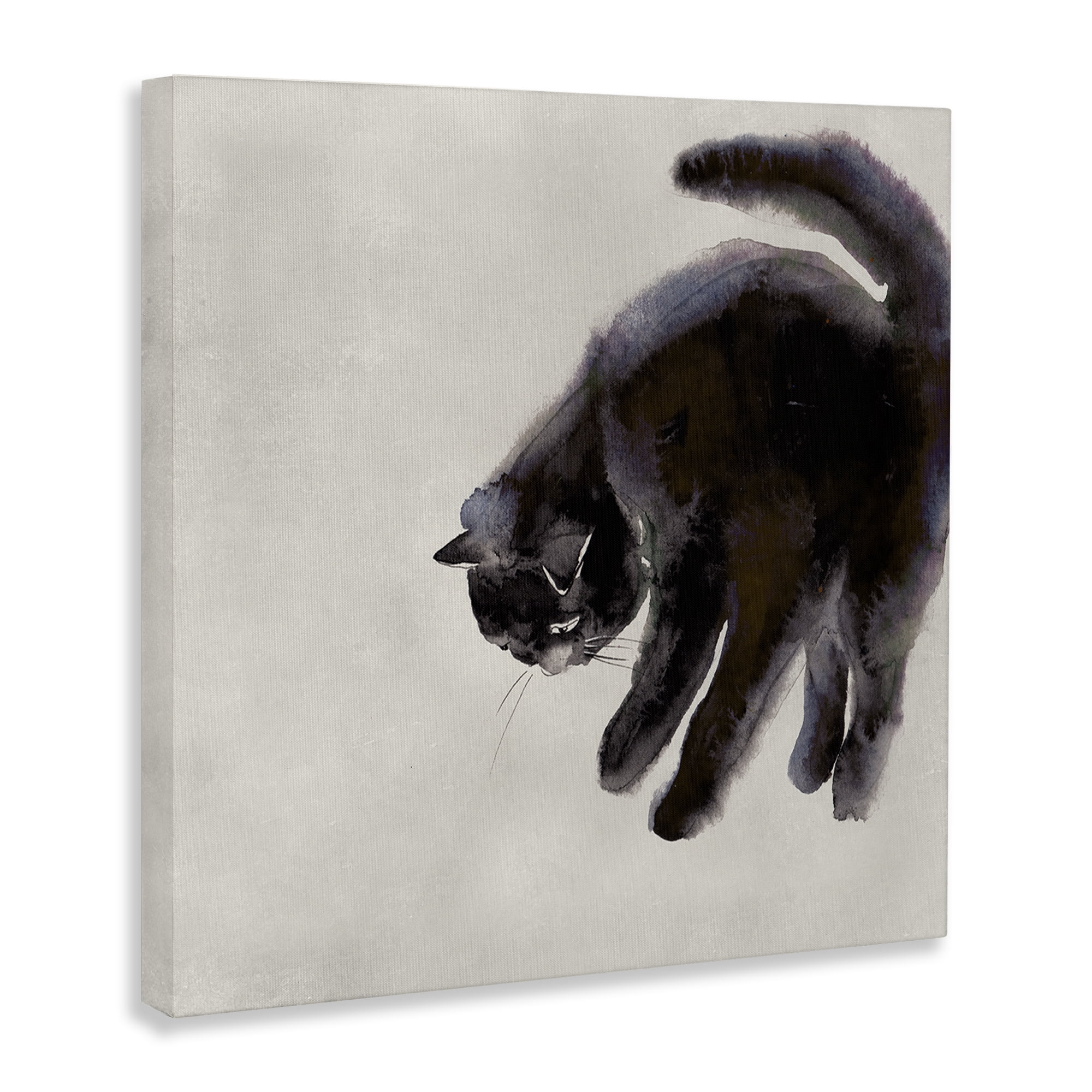 Stupell Industries Simple Cat Watercolor Animals Painting Wrapped Canvas Art Print Wall Art, 36 x 36