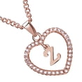 thumbnail image 3 of Maoww 26 Letters Z Heart Shape Pendant Necklace Rhinestone Rose Golden Clavicular Chain Jewelry Couple Gift, 3 of 6