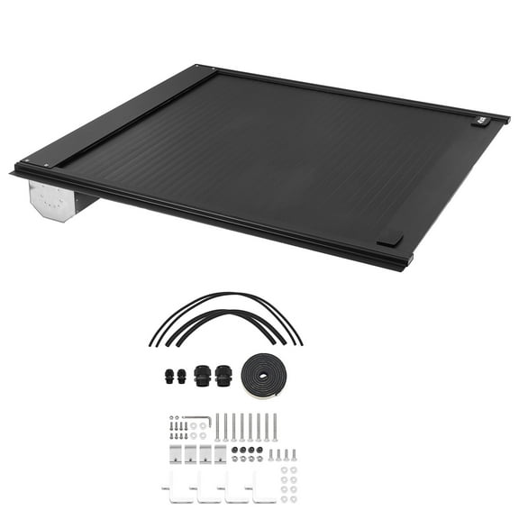 KFFKFF Retractable Tonneau Cover, 5.7 ft Hard Cover with Integrated Drainage System for 2009-2024 Dodge Ram 1500 Crew Cab, Secure Design with Dual Locking Mechanism & T-Slot Compatibility