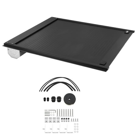 KFFKFF Retractable Tonneau Cover, 5.7 ft Hard Cover with Integrated Drainage System for 2009-2024 Dodge Ram 1500 Crew Cab, Secure Design with Dual Locking Mechanism & T-Slot Compatibility