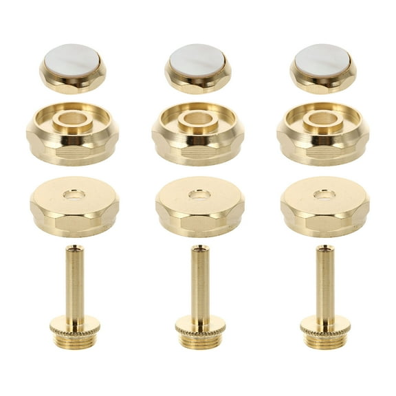 LOLIPPYY 3 Sets Piston Button Snap Gold Round Trumpet Accessories Kit For Players