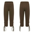 thumbnail image 6 of Aislor Boys Medieval Ankle Banded Pirate Pants Kids Renaissance Viking Pirate Cosplay Costume Halloween Fancy Pants Coffee 7-8, 6 of 7