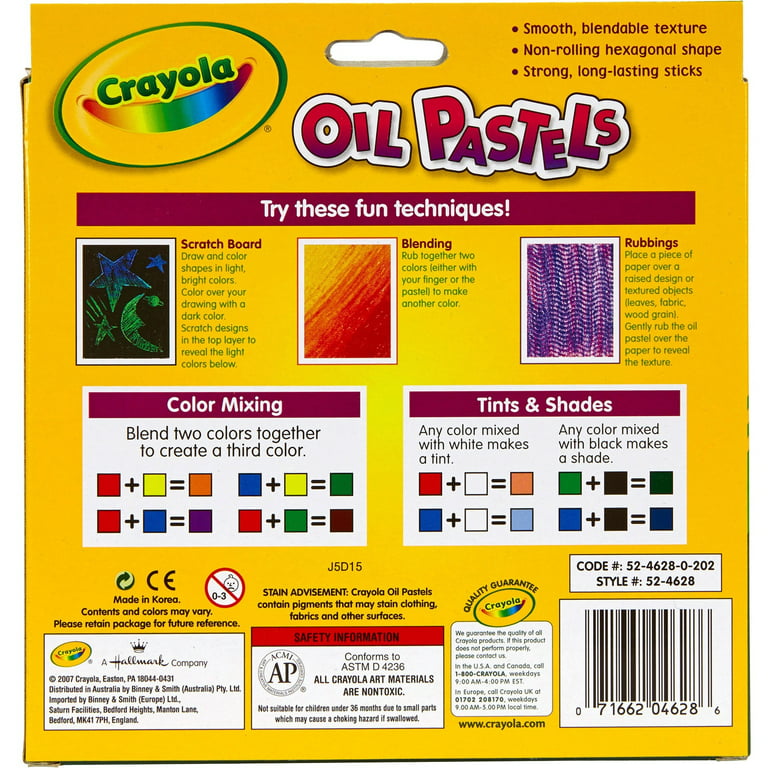Crayola Oil Pastels, Rich Colors, Great For Blending Colors,28 Count