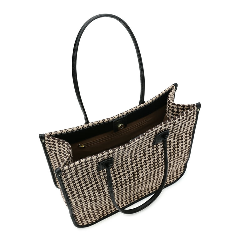 Time and Tru Women's Houndstooth Mini Tote Bag