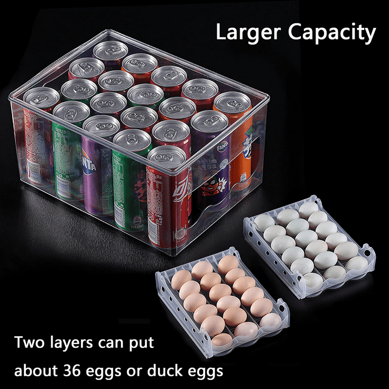 MSHOMELY 60 Egg Container for Refrigerator, Egg Holder for Fridge,  Stackable Egg Storage Container, Egg Fresh Storage Box for Fridge, 2Layers  Egg