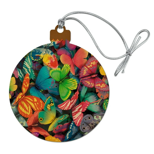 Butterfly Butterflies Rainbow Magic Wood Christmas Tree Holiday