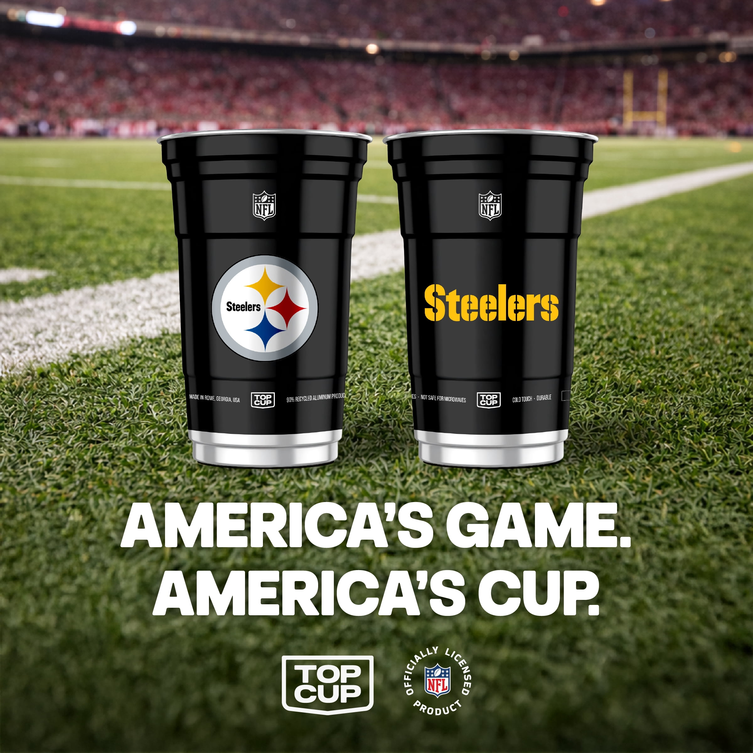Top Cup NFL Pittsburgh Steelers Aluminum Party Cups, 20oz, 10 count