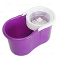 thumbnail image 5 of 3ox 360 Degree Rotating Head Easy Spin Floor Mop Bucket + 2x Head Microfiber Spinning Heads Purple, 5 of 5