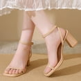 thumbnail image 2 of WRKEKC Sandals for Women One Strap Square Toe One Buckle Thick Heel High Heel Summer Casual Shoes for Ladies, 2 of 8