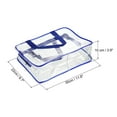 thumbnail image 2 of Uxcell L Size Clear Toiletry Bag Makeup Cosmetic Pouch with Zipper Handle, Blue 2 Pack, 2 of 6