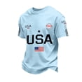thumbnail image 2 of Dwelliawo Mens 250 Anniversary Usa Shirt American Flag Shirts 250 Anniversary Usa Pullover 1776-2026 America Independence T Shirts Light Blue M, 2 of 6